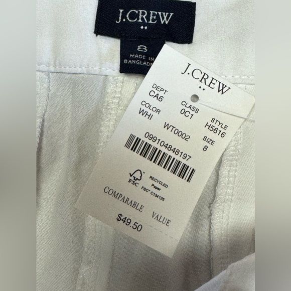 NWT J. Crew 3.5" classic chino short SZ 8 White - Picture 4 of 6
